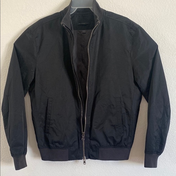 John Varvatos Star USA Men's Full Zip Fully Lined Black Bomber Jacket Size M - Picture 2 of 8